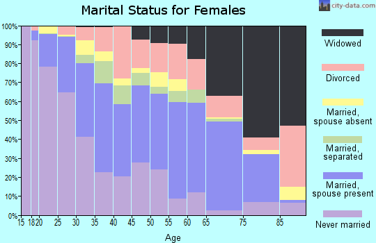 Zip code 28052 marital status for females