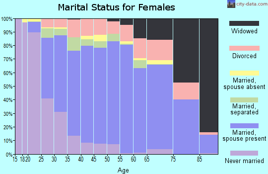Zip code 28056 marital status for females