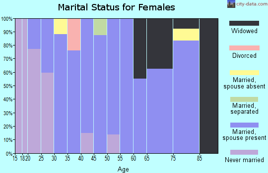 Zip code 28071 marital status for females