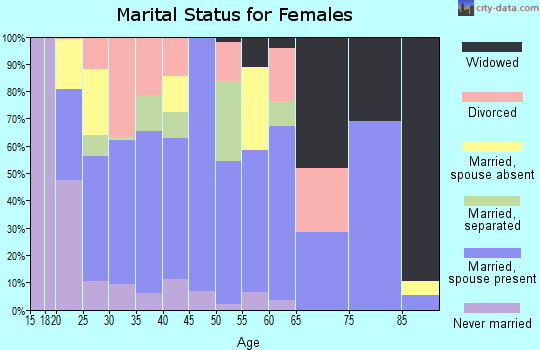 Zip code 28073 marital status for females