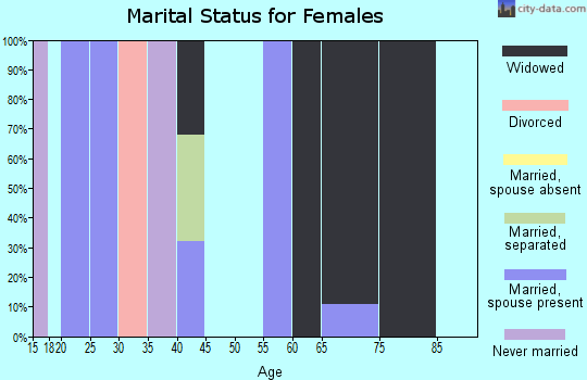 Zip code 28076 marital status for females