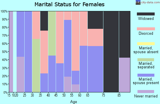 Zip code 28088 marital status for females