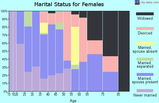 Zip code 28098 marital status for females