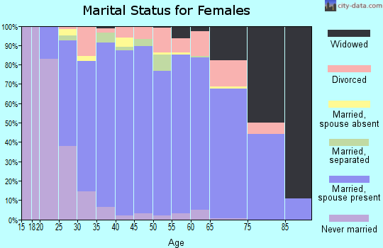 Zip code 28104 marital status for females