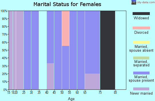 Zip code 28109 marital status for females