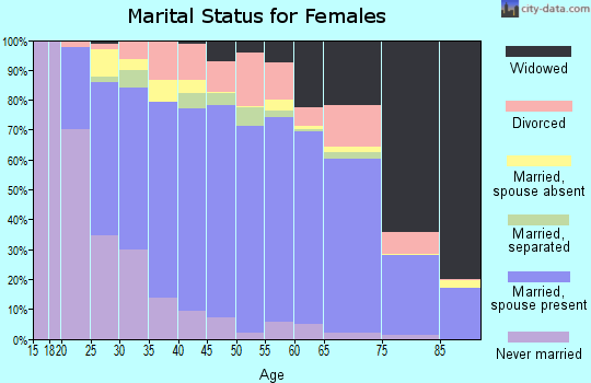 Zip code 28110 marital status for females