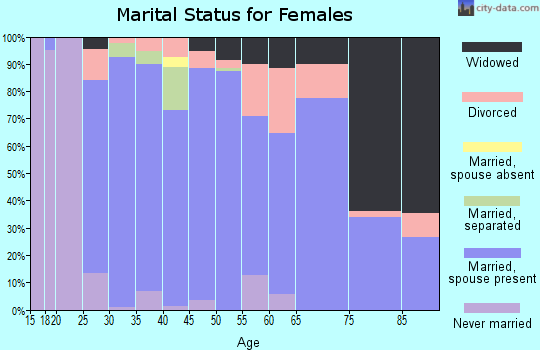 Zip code 28124 marital status for females