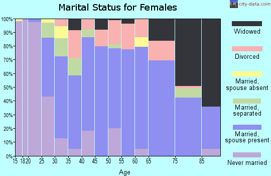 Zip code 28138 marital status for females