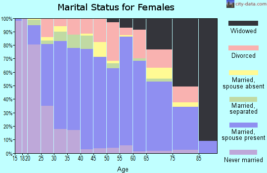 Zip code 28146 marital status for females