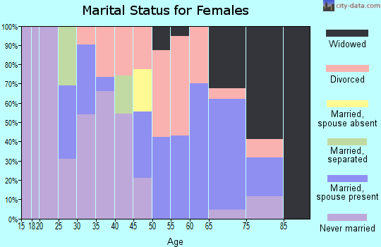 Zip code 28159 marital status for females