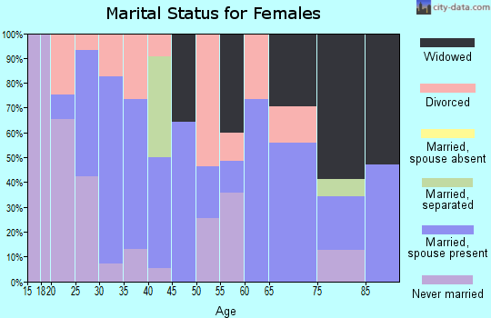 Zip code 28160 marital status for females