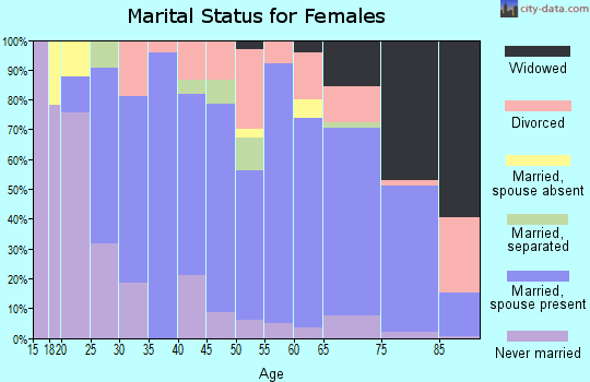 Zip code 28164 marital status for females