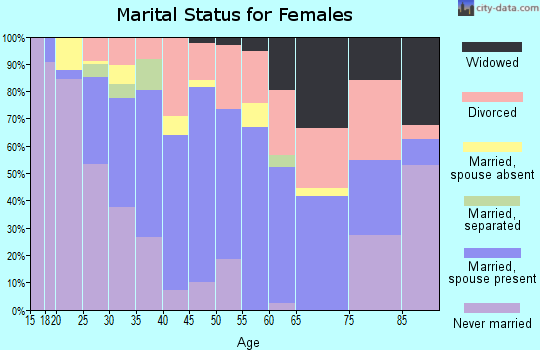 Zip code 28174 marital status for females