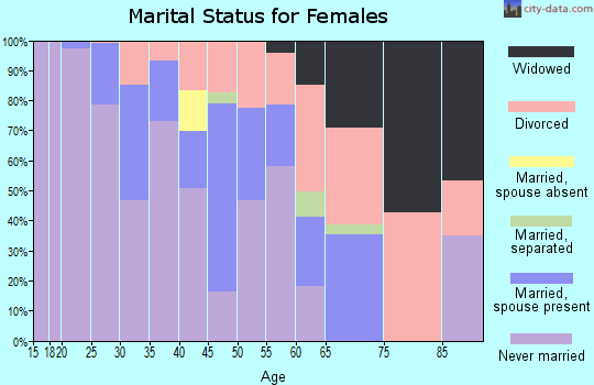 Zip code 28202 marital status for females