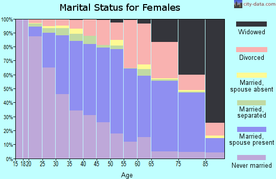 Zip code 28210 marital status for females