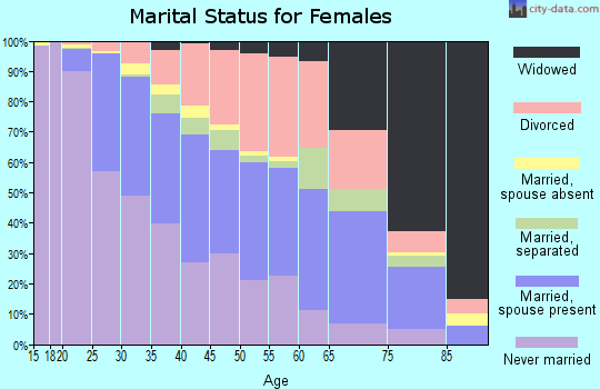 Zip code 28216 marital status for females
