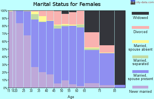 Zip code 28270 marital status for females