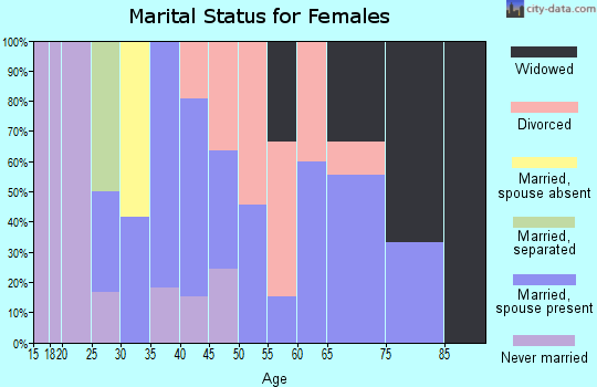 Zip code 28325 marital status for females