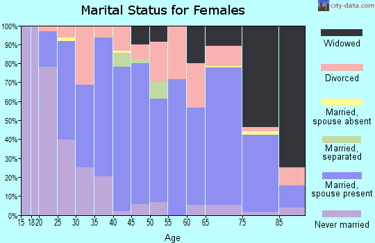 Zip code 28327 marital status for females