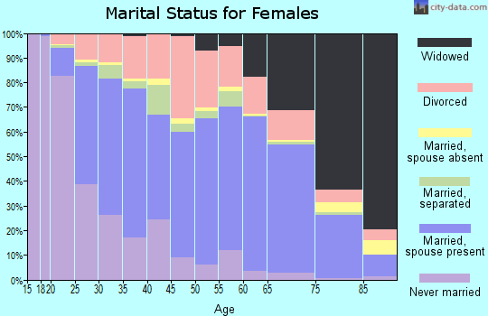Zip code 28334 marital status for females