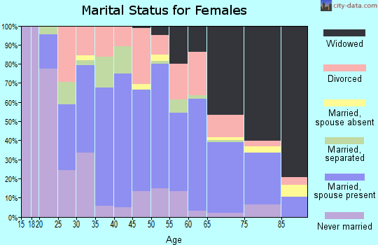 Zip code 28339 marital status for females
