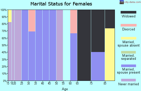 Zip code 28342 marital status for females