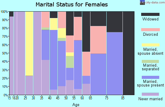 Zip code 28347 marital status for females