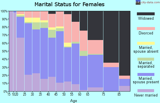 Zip code 28348 marital status for females