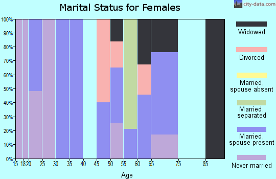 Zip code 28363 marital status for females