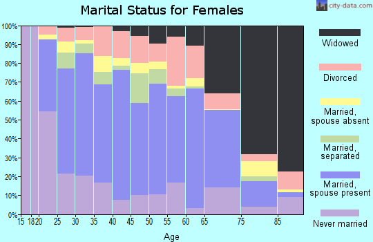 Zip code 28376 marital status for females