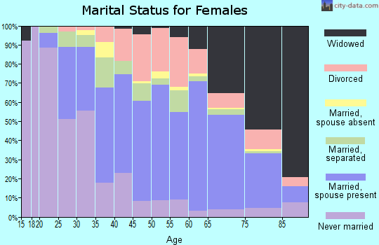 Zip code 28379 marital status for females