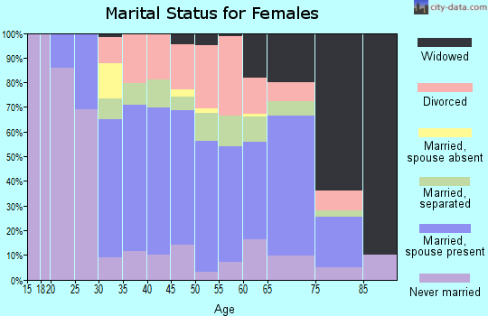 Zip code 28382 marital status for females