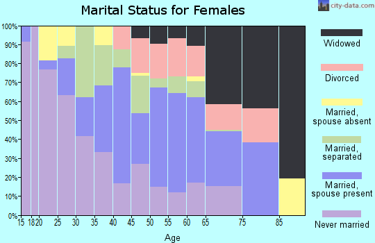 Zip code 28383 marital status for females