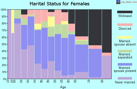 Zip code 28384 marital status for females
