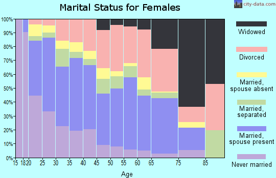 Zip code 28390 marital status for females