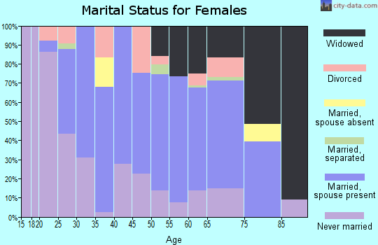 Zip code 28423 marital status for females