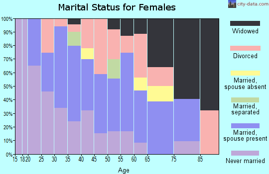 Zip code 28429 marital status for females