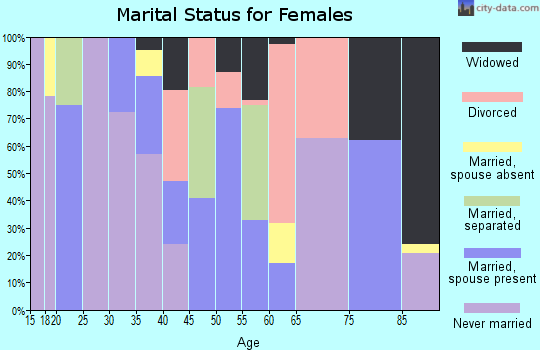 Zip code 28430 marital status for females