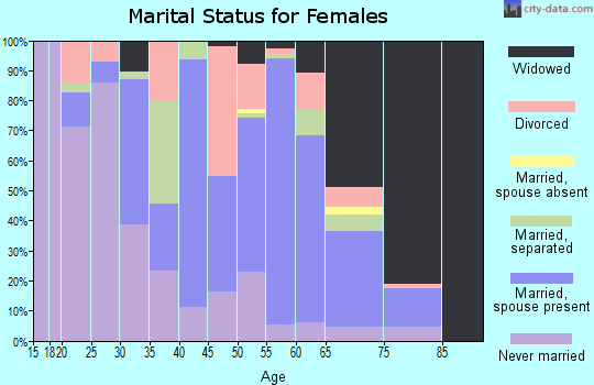 Zip code 28431 marital status for females