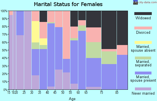 Zip code 28433 marital status for females