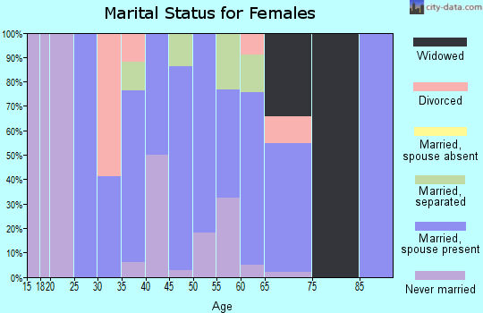 Zip code 28438 marital status for females