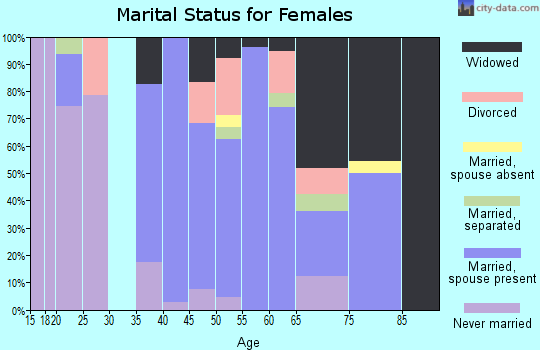 Zip code 28439 marital status for females