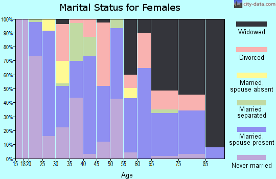 Zip code 28441 marital status for females
