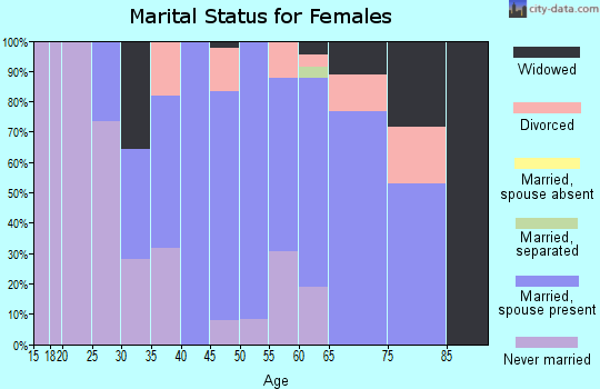 Zip code 28449 marital status for females