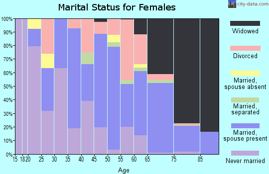 Zip code 28456 marital status for females