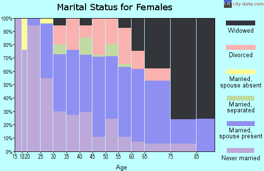 Zip code 28458 marital status for females