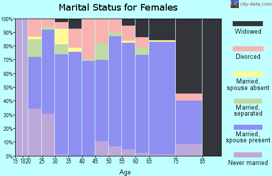 Zip code 28460 marital status for females
