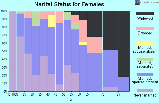 Zip code 28466 marital status for females