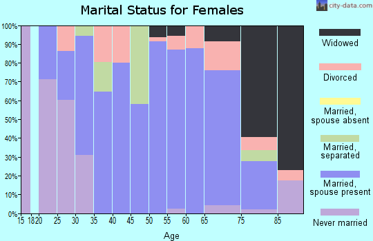 Zip code 28479 marital status for females