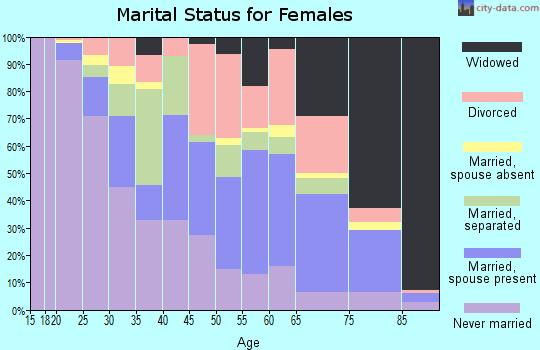 Zip code 28501 marital status for females